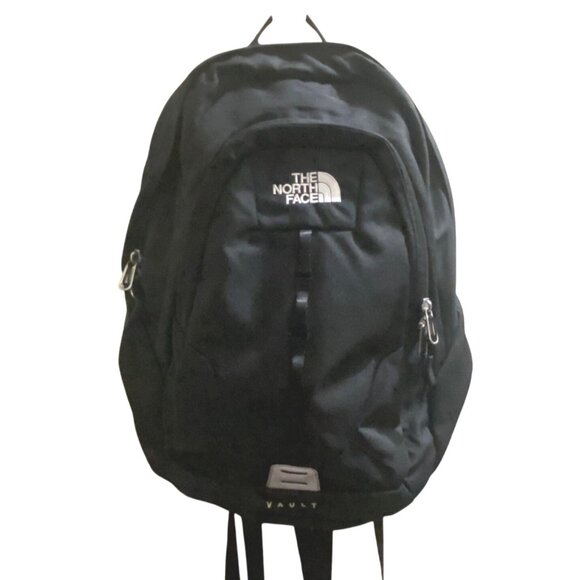 The North Face Vault Black Backpack 27L Unisex Design With Padded Straps & Multi